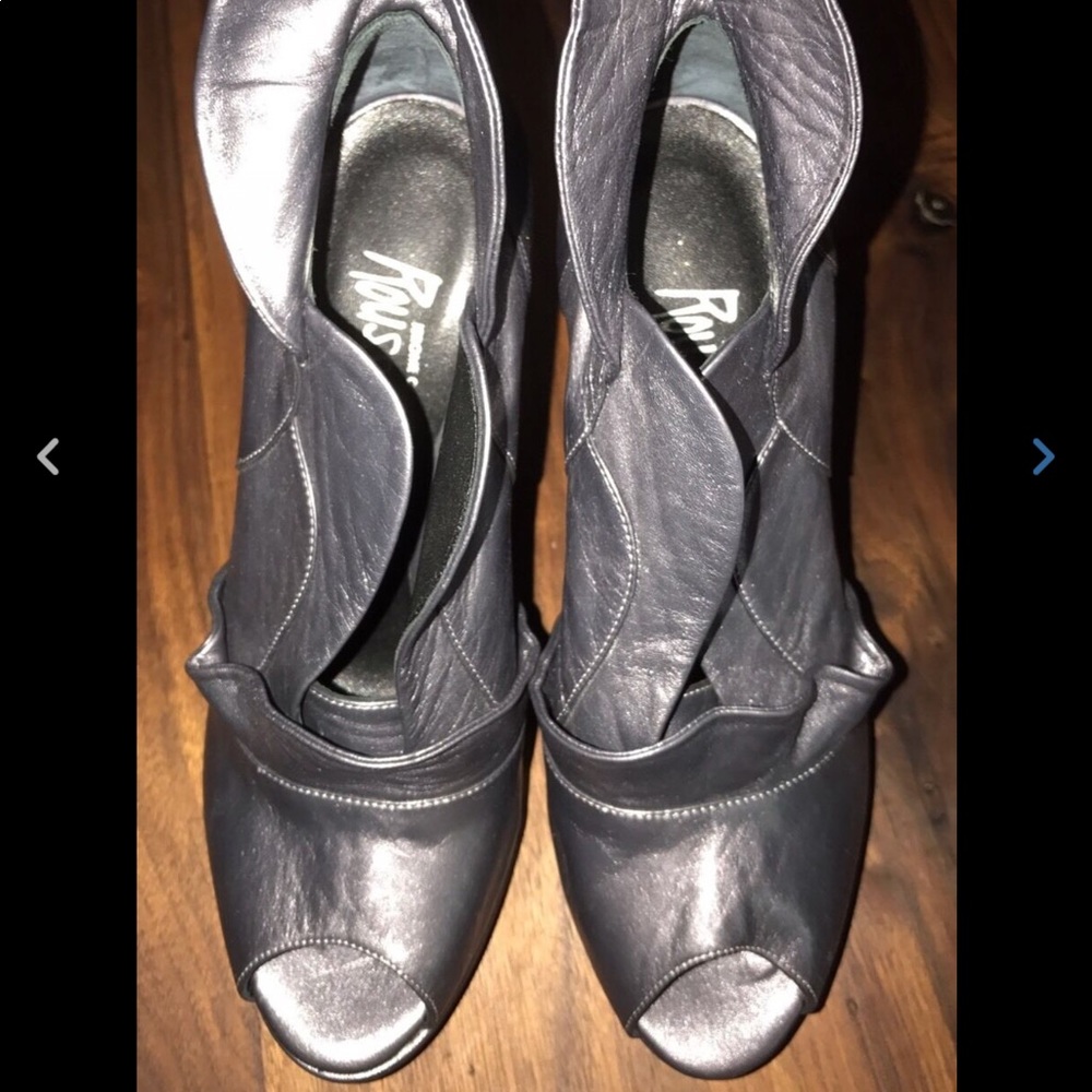 Jerome Rousseau Pewter Grey Ruffle Booties Boot 40 - Picture 2 of 7